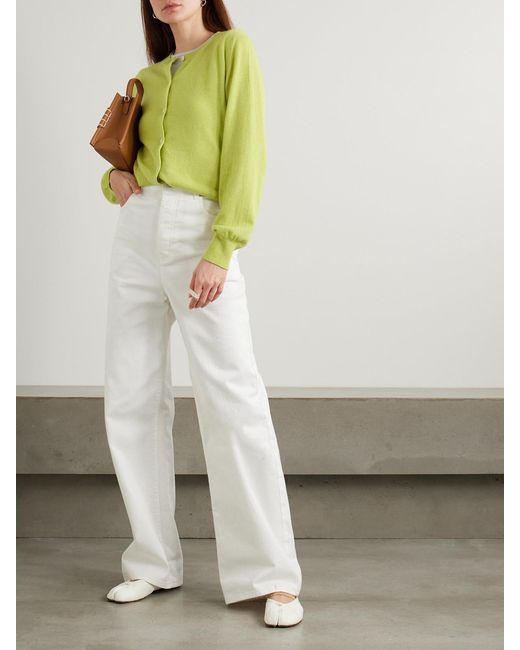 &Daughter Yellow Enya Cashmere And Cotton-Blend Cardigan