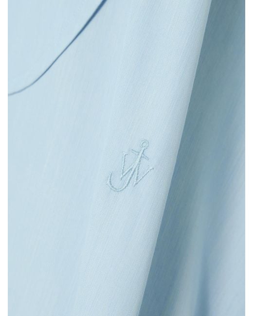J.W. Anderson Blue Tie-Detailed Cotton And Silk-Blend Mini Shirt Dress