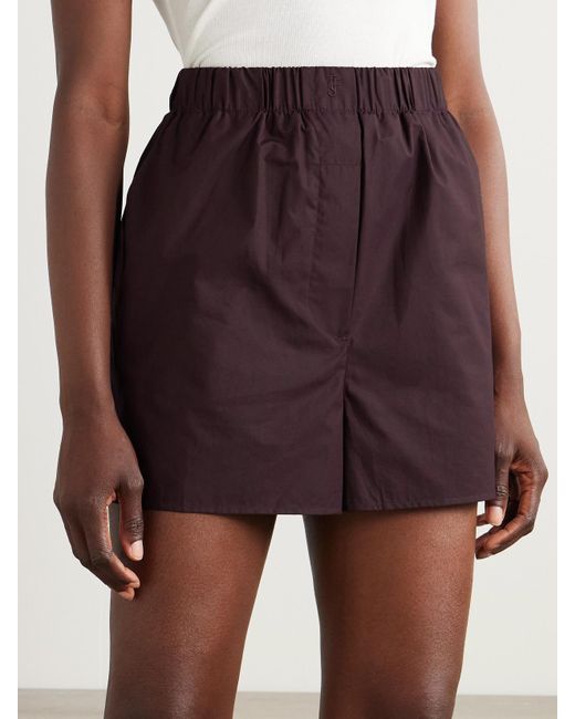 Frankie Shop Purple Lui Cotton-Poplin Shorts