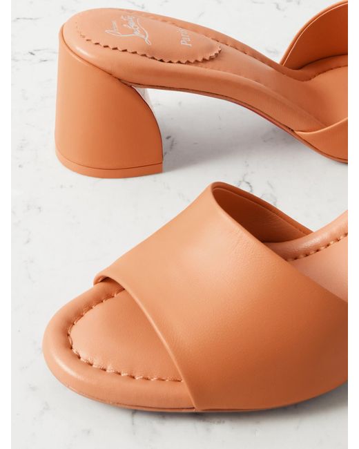 Christian Louboutin Orange Jane 55 Leather Mules