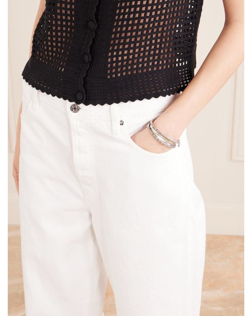 FRAME White Low Slung Relaxed Wide High-Rise Wide-Leg Jeans