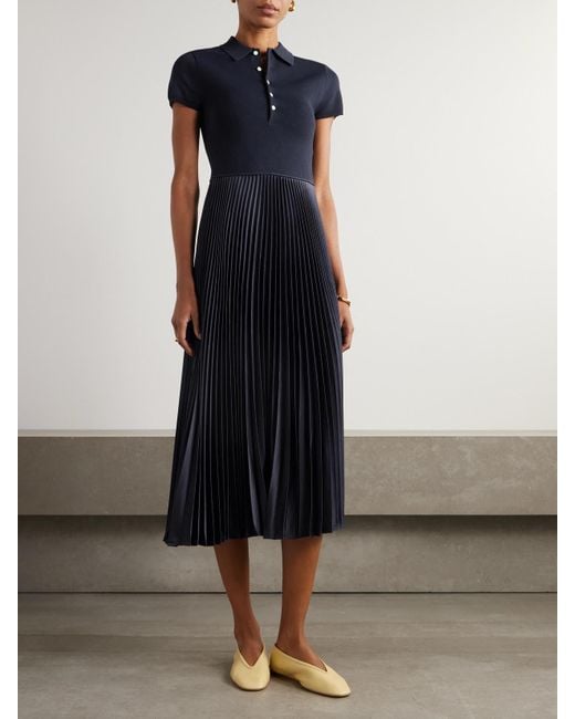 strapless open back dress Contrast Stripe Pleated Sleeveless Polo Dress main image 0