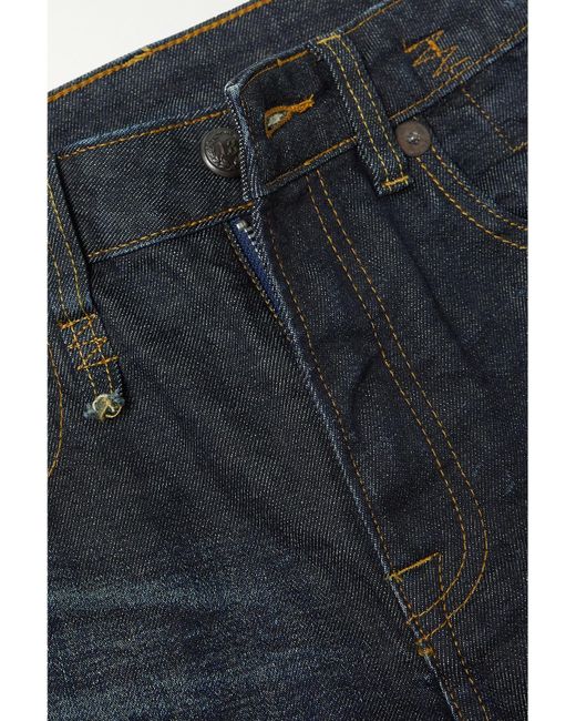 R13 Blue Kick Fit Cropped High-Rise Flared Jeans