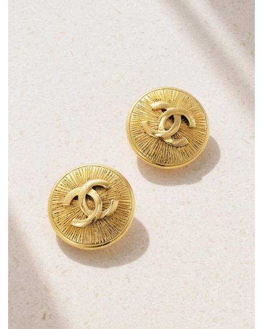 Chanel Metallic Plated Clip Earrings