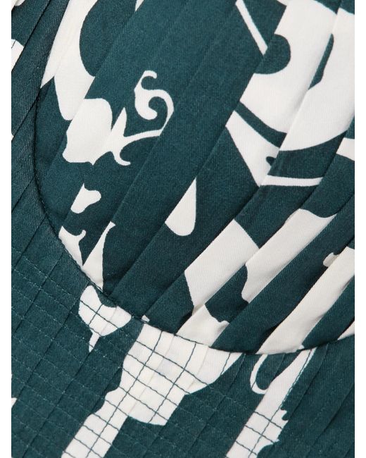 Haut Façon Corset En Coton Effilé À Imprimé Fleuri Et À Plis Dalia Emporio Sirenuse en coloris Blue