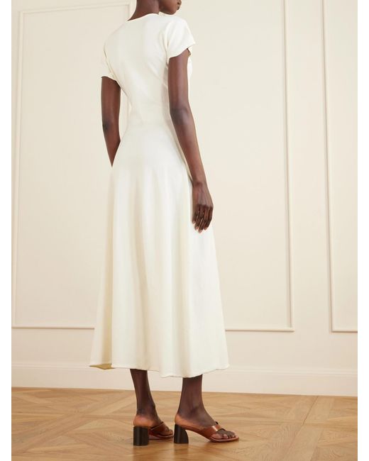 Violante Nessi White Turrel Tie-Detailed Jersey Midi Dress