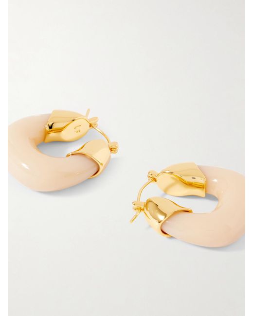 Lizzie Fortunato Metallic Mini Organic-Plated Resin Hoop Earrings