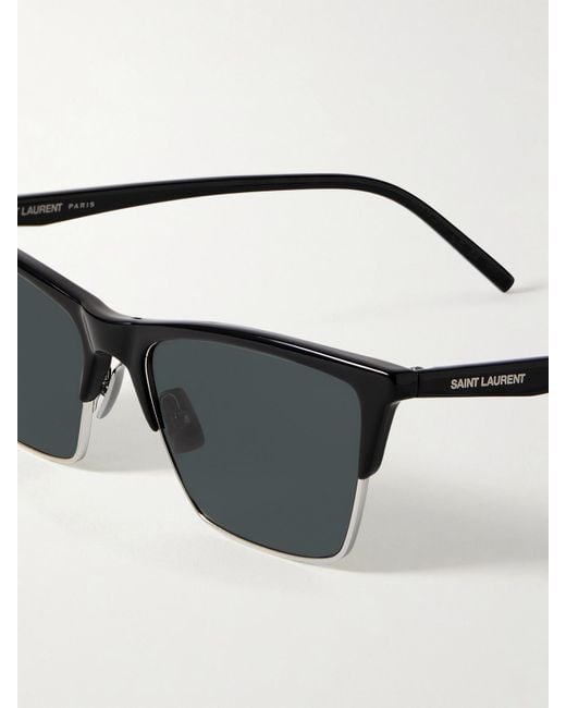 Saint Laurent Black D-Frame Acetate And-Tone Sunglasses