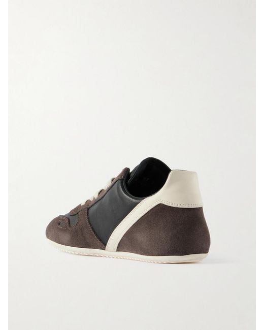 Rick Owens Brown Low-Top Sneakers With Suede Inserts