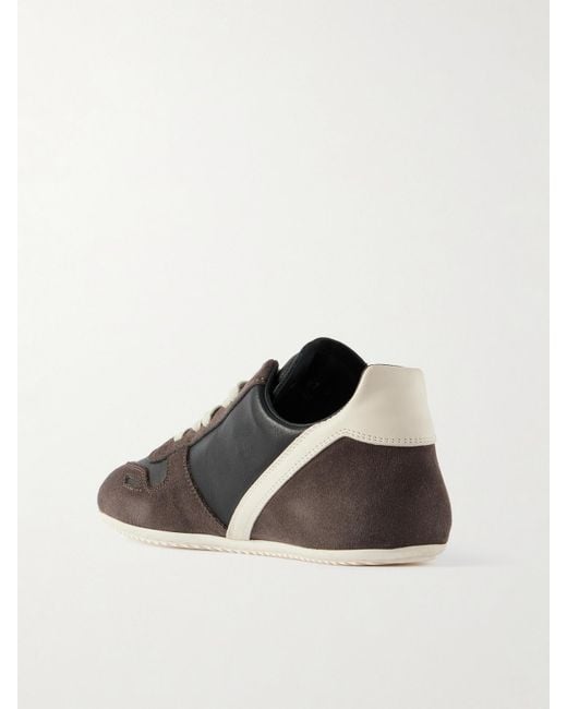 Rick Owens Brown Low-Top Sneakers With Suede Inserts