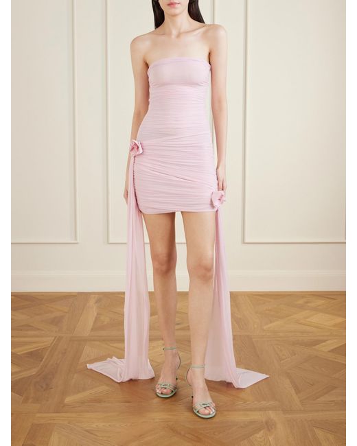 Maygel Coronel Pink Arena Draped Jersey Mini Dress