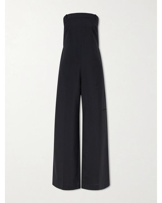 St. Agni Blue Pinstriped Woven Jumpsuit