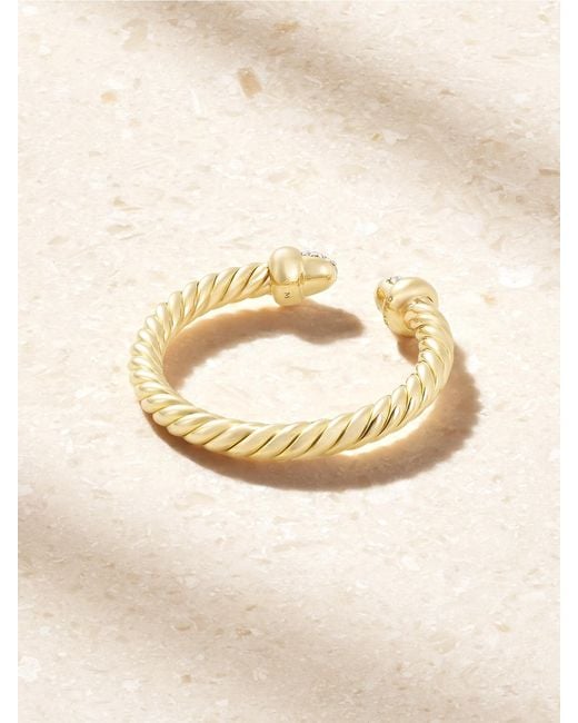 David Yurman Natural Micro Cablespira 18-Karat Diamond Ring