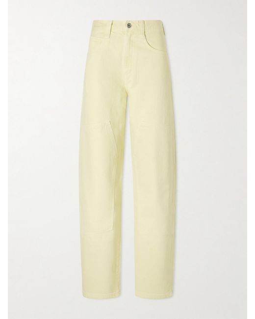 Agolde Yellow Laria Mid-Rise Wide-Leg Jeans