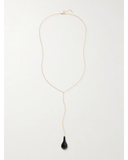 Totême  White Plated, Onyx And Swarovski Crystal Necklace