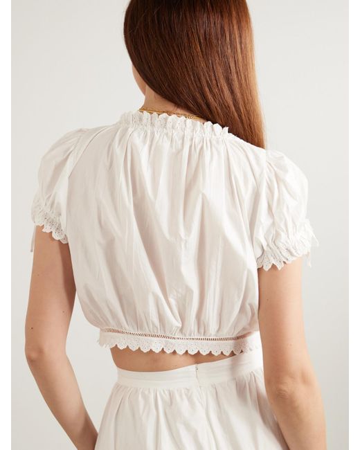 Doen White Nera Broderie Anglaise Organic Cotton Blouse
