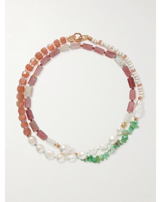 Lizzie Fortunato Multicolor Cabana-Plated-Stone Beaded Necklace