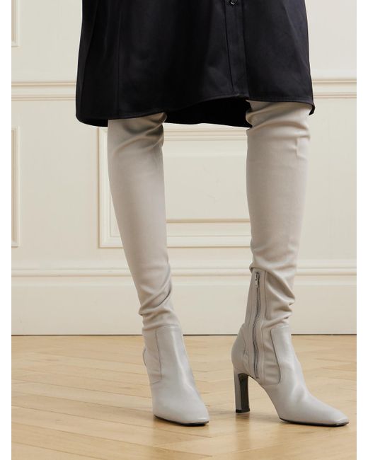 Totême  White Leather Over-The-Knee Boots