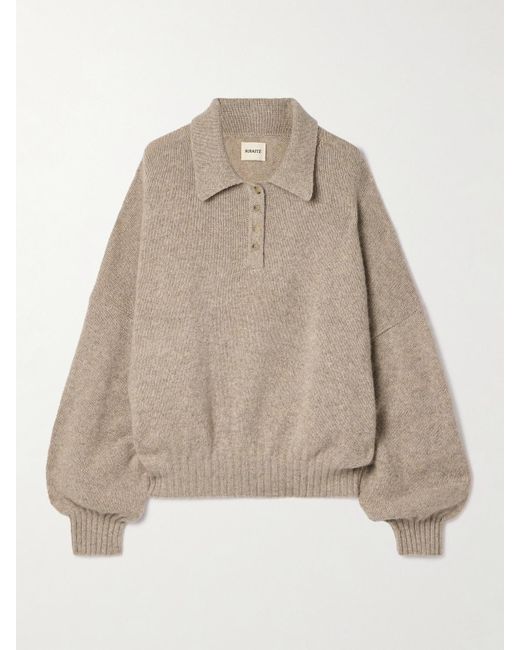 Khaite Natural Rene Oversized-Kaschmirpullover Mit Polokragen