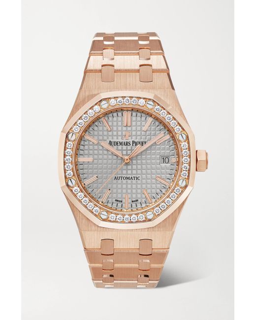 Audemars Piguet Royal Oak Automatic 37mm 18-karat Pink Gold And Diamond  Watch in Metallic | Lyst Canada