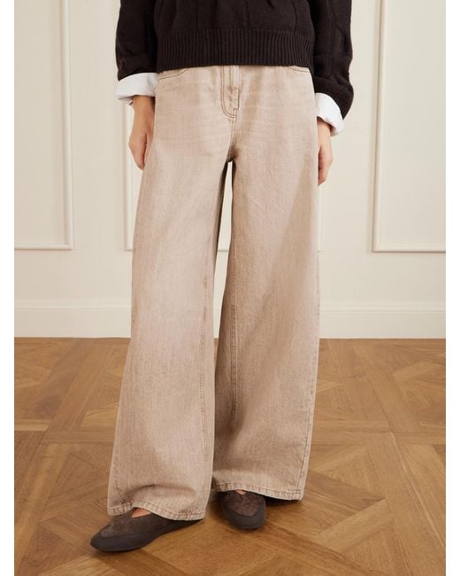 Le Monde Beryl Brown Shearling-Lined Suede Ballet Flats