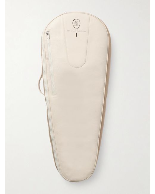 Brunello Cucinelli Natural Leather And Mesh Tennis Racket Bag