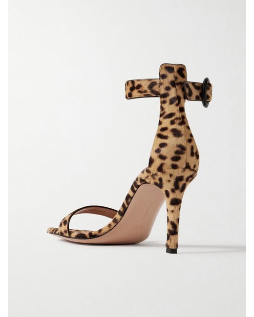 Sandales En Façon Poulain À Imprimé Léopard Portofino 85 Gianvito Rossi en coloris Metallic