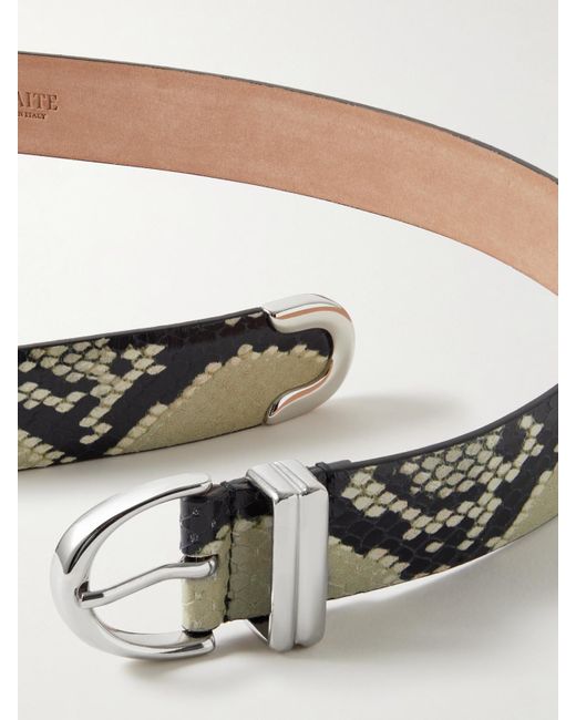 Khaite Gray Bambi Snake-Effect Leather Belt