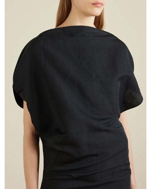 Khaite Black Erin Silk And Cotton-Blend Organza Mini Dress