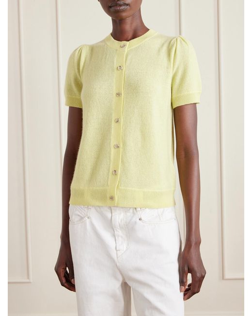 Allude Yellow Cashmere Cardigan
