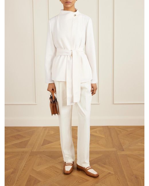 Max Mara Natural Belted Darted Scuba Jacket