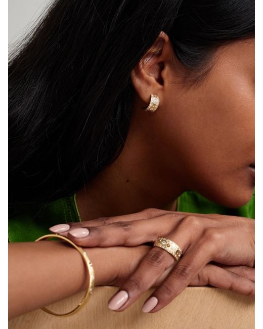 De Beers London Natural Talisman 18-Karat Diamond Hoop Earrings
