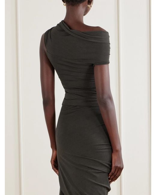 Cortana Black Myia Asymmetrical Crepe Blouse