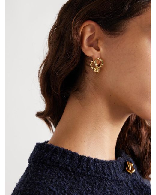 Bottega Veneta Metallic Knot-Plated Earrings