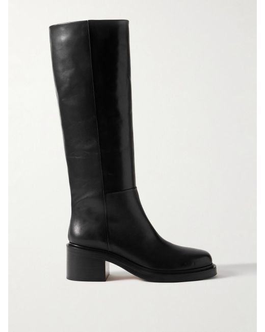 Aeyde Black Taito Leather Knee Boots