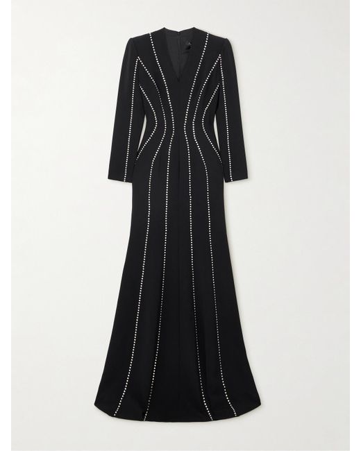 Jenny Packham Black Victoire Robe Aus Crêpe Mit Kristallen