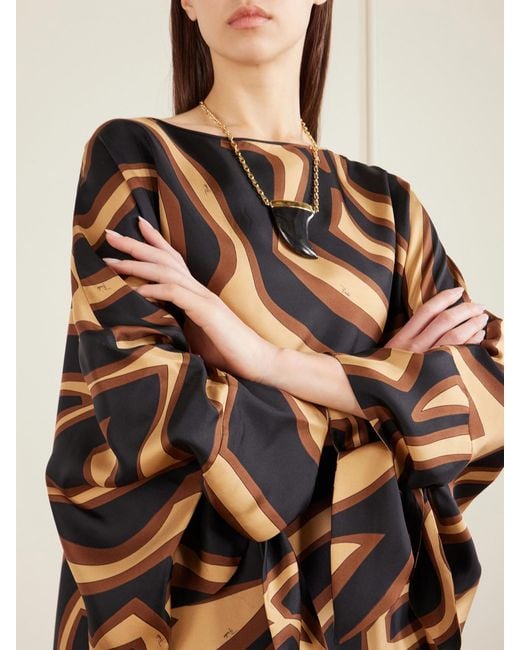 Emilio Pucci Metallic Printed Silk Kaftan