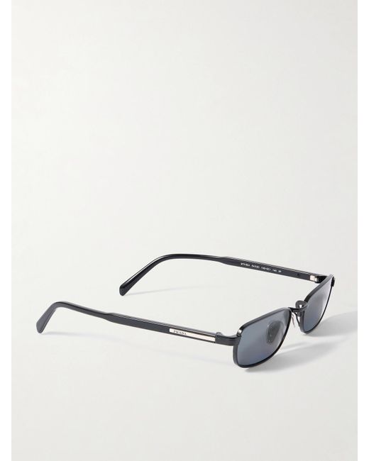 Prada Black Rectangle-Frame Metal Sunglasses
