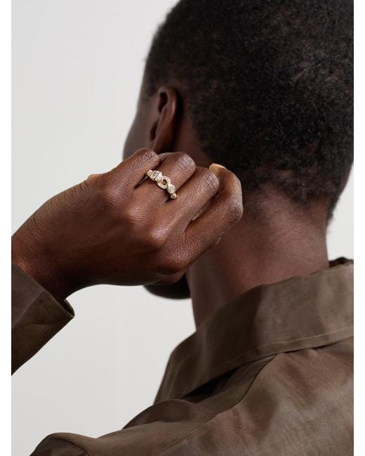 SHAY Natural Serpentine 18-Karat, Diamond And Garnet Ring