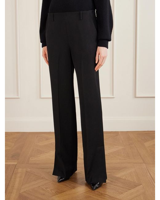 Khaite Blue Grenare Virgin Wool Straight-Leg Pants