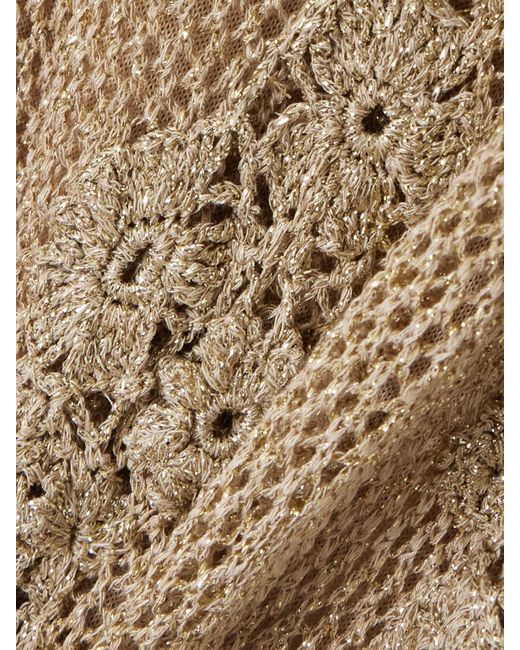 Jupe Longue En Mailles Crochetées Métallisées Aria Ulla Johnson en coloris Natural