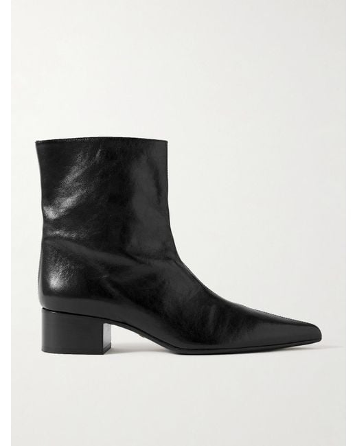 Khaite Black Andee Ankle Boots Aus Leder