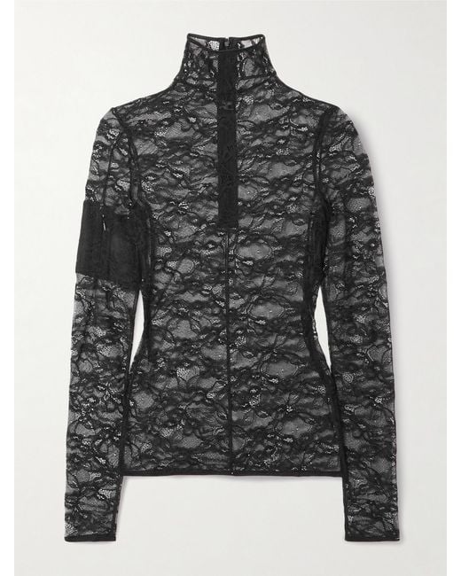 Courreges Black Lace Blouse