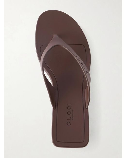 Gucci Brown Rubber Sandals