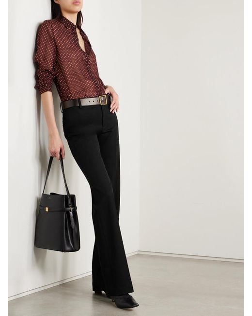 Nili Lotan Black Ivan Hose Mit Geradem Bein Aus Woll-Twill