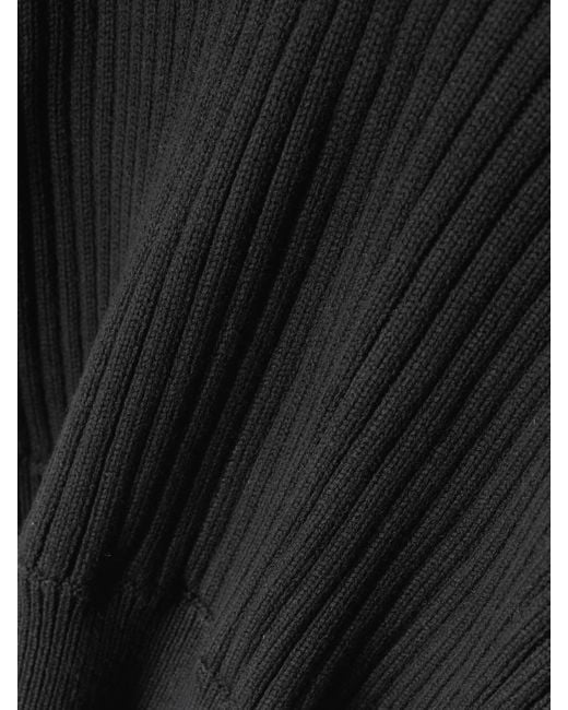 High Sport Black Chester Ribbed Cotton-Blend Half-Zip Sweater