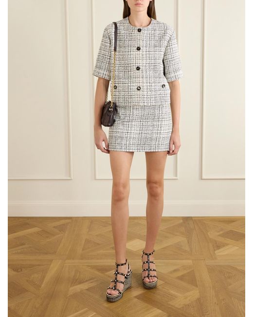 Valentino Garavani White Tweed Cotton-Blend Blazer