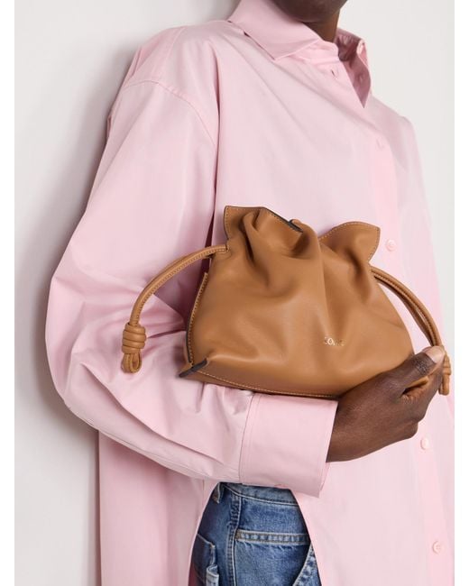 Loewe Brown Flamenco Mini Leather Clutch