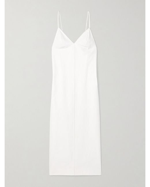 Khaite White Tulula Maxikleid Aus Seidenpopeline
