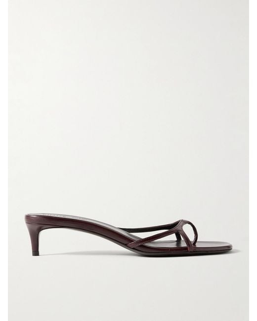 Khaite Red Mila Leather Mules